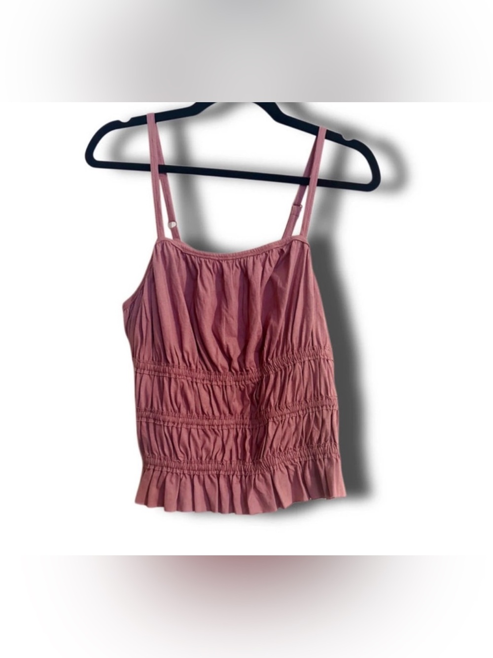 Torrid FESTI Knit Scoop Neck Smocked Cami - Mesa Rosa Dusty Rose - Size 00 M/L 1